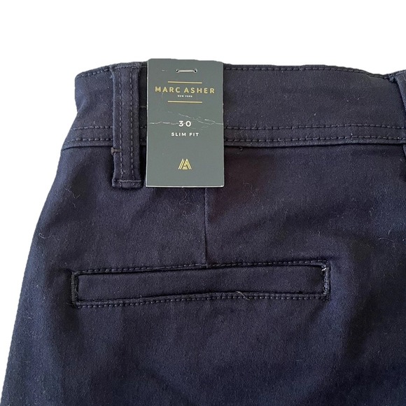 Marc Asher Men's Shorts Size 30" Navy Blue Superior Stretch Slim Fit Pockets NWT - Picture 6 of 11